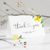 水彩画のレモン ブライダルシャワー サンキューカード