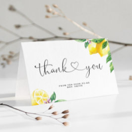 水彩画のレモン ブライダルシャワー サンキューカード