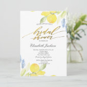 水彩画のレモン ブライダルシャワー 招待状 (スタンド正面)