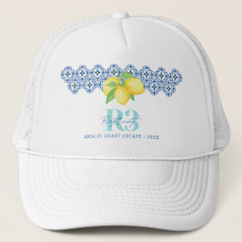 水彩画のレモン メディテレーニアンタイル コーポレートロゴ キャップ