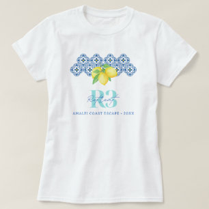 水彩画のレモン メディテレーニアンタイル コーポレートロゴ Tシャツ