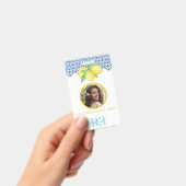 水彩画のレモン メディテレーニアンタイル ロゴ フォト ID バッジ (Handheld)
