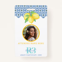 水彩画のレモン メディテレーニアンタイル ロゴ フォト ID