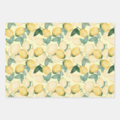 水彩画のレモン ラッピングペーパーシート (正面)