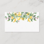 水彩画のレモン 植物学の花 ベビーシャワー エンクロージャーカード (裏面)