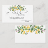 水彩画のレモン　植物学の花　ベビーシャワー エンクロージャーカード (正面/裏面)