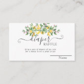 水彩画のレモン 植物学の花 ベビーシャワー エンクロージャーカード (正面)