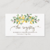 水彩画のレモン　植物学的な花のレジストリー エンクロージャーカード (正面)