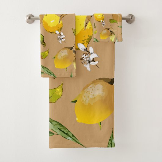 水彩画のレモン 33 バスタオルセット (インサイチュ)
