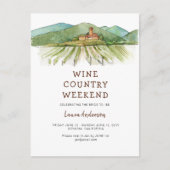 水彩画のワイナリーでの独身最後の週末 ポストカード (正面)