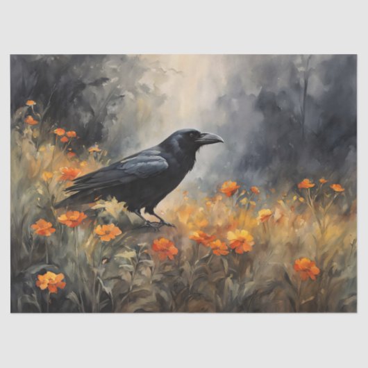 水彩画のワイルドフラワーフィールドのデコパージュ 薄葉紙 (正面)