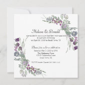 水彩画のワイルドフラワー ラベンダー 花の結婚しました (裏面)