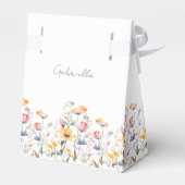 水彩画のワイルドフラワー 春の草原 バレンタインデー フェイバーボックス (裏面サイド)