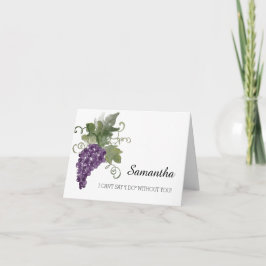 水彩画のワインのブドウ園|は私の新婦付添人ですか。 招待状