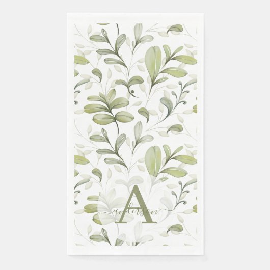 水彩画のワインレッドの枝のモノグラム入りのクリスマス (正面)