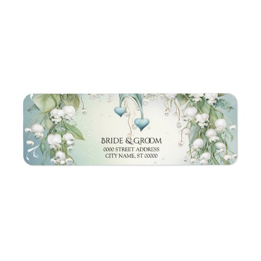 水彩画のワルナスビの谷の返送先ラベル ラベル (正面)