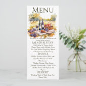 水彩画のヴィネヤード メニューカード 招待状 (スタンド正面)