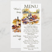 水彩画のヴィネヤード メニューカード 招待状 (正面/裏面)