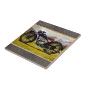 水彩画のヴィンテージのオートバイ タイル (側面)