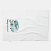 水彩画のヴィンテージのレトロのキャンピングカーの台所皿タオル キッチンタオル (横)