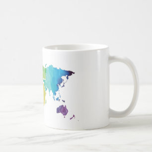 水彩画の世界地図-マグ コーヒーマグカップ