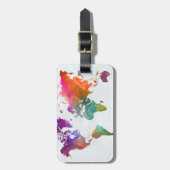 水彩画の世界地図 ラゲッジタグ (正面縦)