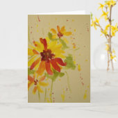 水彩画の中花の挨拶状の~のブランク カード (黄色い花)