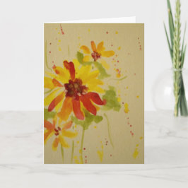 水彩画の中花の挨拶状の~のブランク カード