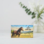 水彩画の乗馬レッスン ギフト券 割引カード (スタンド正面)