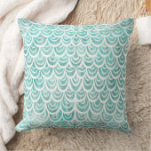 水彩画の人魚のターコイズ クッション (ブランケット)