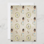 水彩画の人魚のバチェロレッテの招待状 招待状 (裏面)