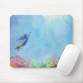 水彩画の人魚のマウスパッド マウスパッド (マウス)