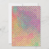 水彩画の人魚の誕生日の招待 招待状 (裏面)