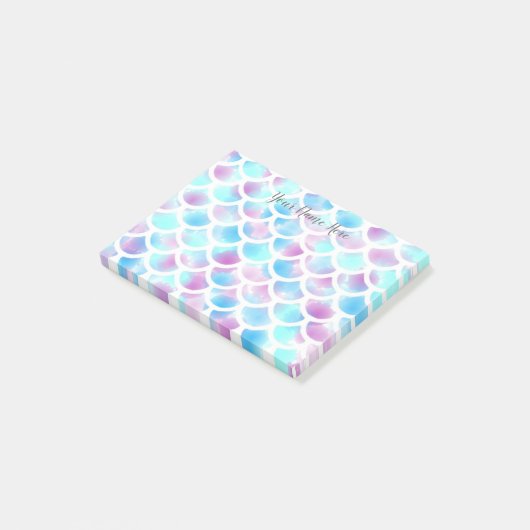 水彩画の人魚はポスト・イットをはかりで測ました ポストイット (アングル)