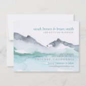 水彩画の保存日付のmountainside湖の結婚式 セーブザデート (正面)