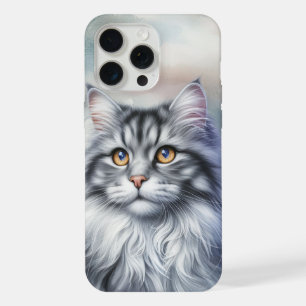 水彩画の優雅な猫 iPhone 15 PRO MAXケース