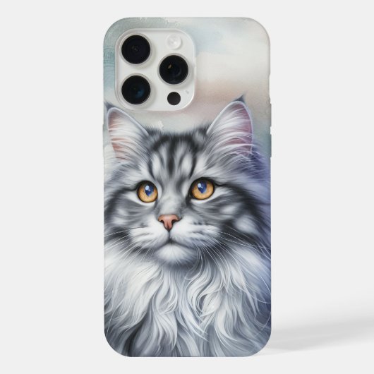 水彩画の優雅な猫 iPhoneケース (裏面)