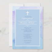 水彩画の優雅の青の招待状 招待状 (正面)