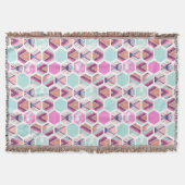 水彩画の六角形パターン スローブランケット (正面)