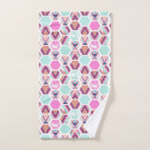 水彩画の六角形パターン バスタオルセット (ハンドタオル)