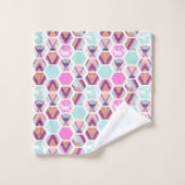 水彩画の六角形パターン バスタオルセット (ウォッシュタオル)