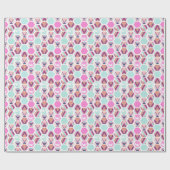 水彩画の六角形パターン ラッピングペーパー (フラット)