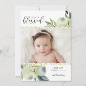 水彩画の写真との花の誕生の発表 招待状 (正面)