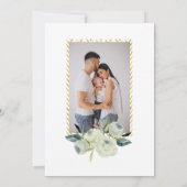 水彩画の写真との花の誕生の発表 招待状 (裏面)