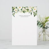 水彩画の冬の植物の花の花輪 便箋 (スタンド正面)