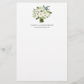 水彩画の冬の白い花の花束 便箋 (正面)