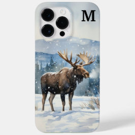 水彩画の冬の自然の中の雄大なヘラジカ Case-Mate iPhone 14 PRO MAXケース