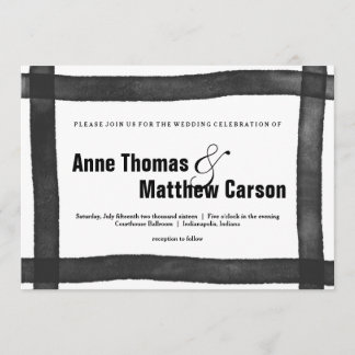 水彩画の刷子縁|の結婚式招待状 招待状