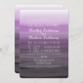 水彩画の刺激を受けたでグラデーションな結婚式-暗いプラム 招待状 (正面/裏面)