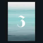 水彩画の刺激を受けたなティール（緑がかった色）のグラデーションな結婚式 テーブルナンバー<br><div class="desc">ティール（緑がかった色）の水彩画を特色にする結婚式のテーブル数座席表はグラデーションな背景をインスパイア。</div>